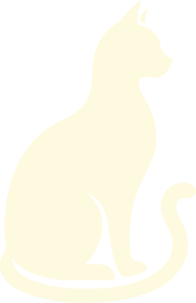 An illustration of a sitting cat filled fully with white colour.