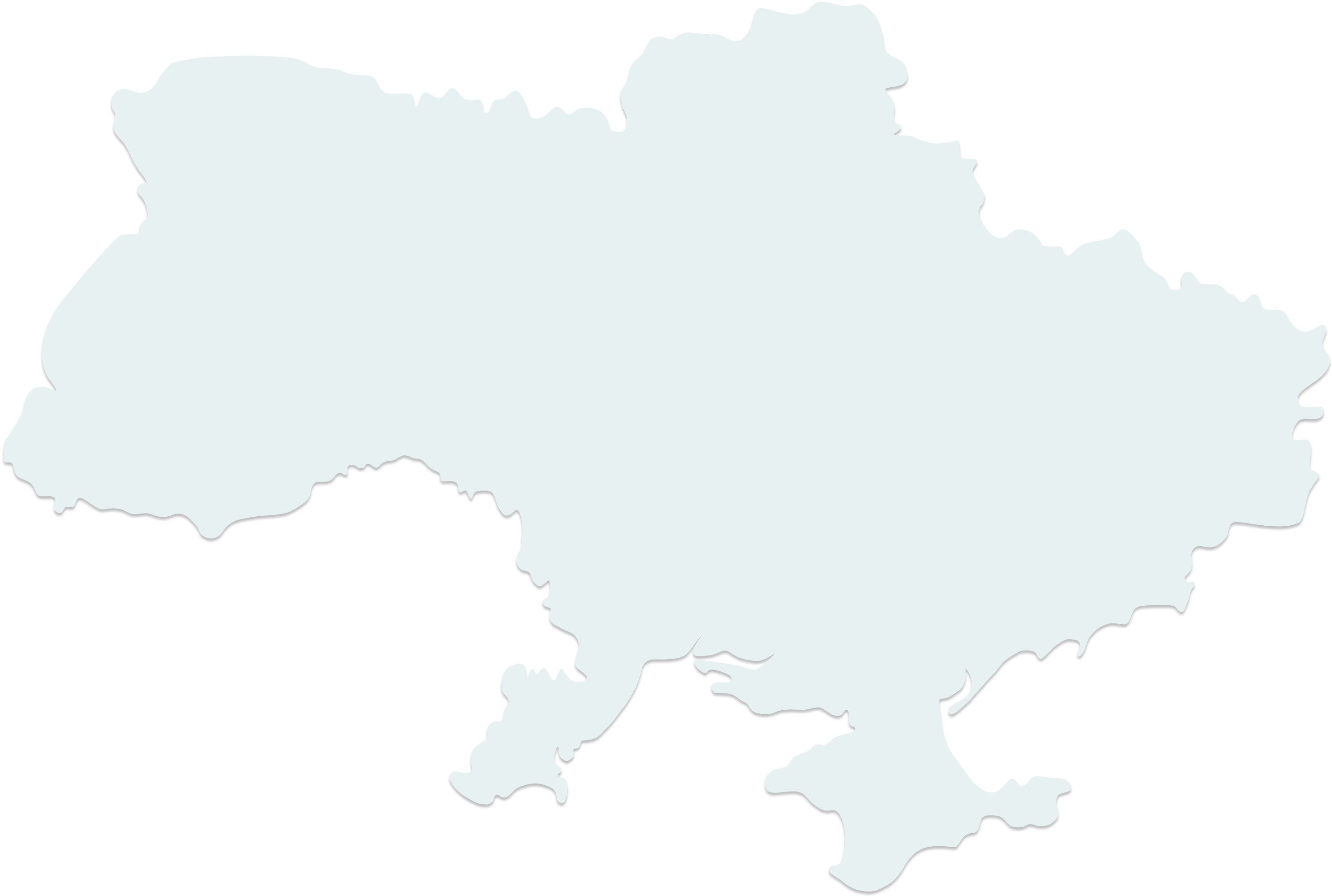 An illustrative white colour shape image of the map of Ukraine.